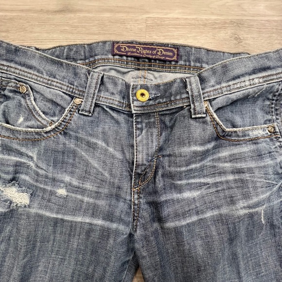 Divine Rights‎ of Denim Jeans Size 30 Low Rise Super Flare Distressed - Picture 16 of 16